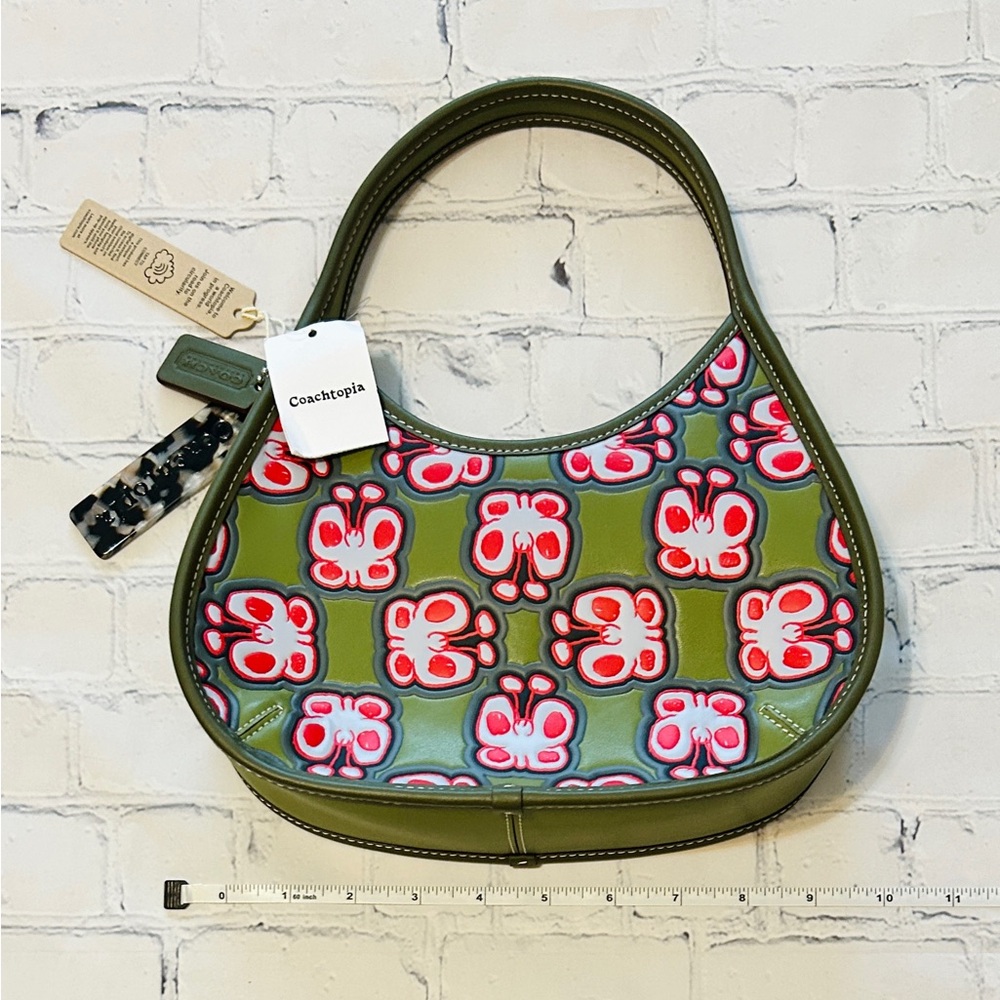 Coachtopia Butterfly Print Green and Red Ergo Purse (NWT) - Sold Out Coach Style